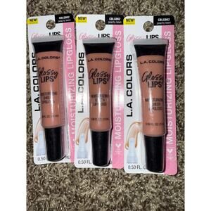 L.A.Colors Glossy Lips Moisturizing Sheer Lipgloss CBLG862 peachy keen Pack of 3